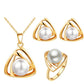 Minimalist Jewelry Geometric White  Pearl Jewelry Set for Women as Holiday Gifts