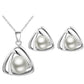 Minimalist Jewelry Geometric White Pearl Jewelry Set for Women as Holiday Gifts