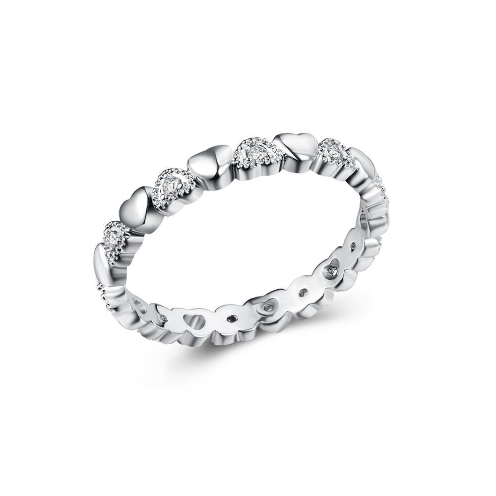 Wedding Jewelry Romantic Silver Color Heart Cubic Zircon Jewelry Set