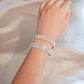 Wedding Jewelry Romantic Cuff Bangle Bracelet for Women with Crystal in Gold Color