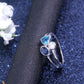 Trendy Jewelry 3 Stone Cocktail Rings for Women with Zircon in Silver Color