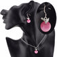 Fashion Jewelry Lovely Pink Apple Glass Jewelry Set for Women as Daily Accessories
