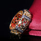 Victorian Jewelry Hollow Ethnic Rings for a Love ONE with Zircon in Gold Color