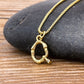 Metal Bamboo Necklace with Initial Q for Women and Men in Gold Color