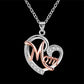 Fashion Jewelry MOM Letter Heart Pendant Necklace for Mother with Zircon in Silver Color