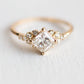 Wedding Jewelry Square Cut Zircon Engagement Rings for Women in Gold Color