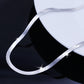 Fashion Jewelry Snake Chain Necklace for Women with Zircon in 925 Sterling Silver