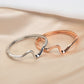 Geometric Irregular Ripple Cuff Bangle Bracelet for Women in Rose Gold Color