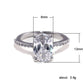 Wedding Jewelry Dazzling Oval Cut Zircon Engagement Rings for Women in Silver Color