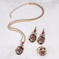 Vintage Jewelry 3Pcs Oval Crystal Flower Jewelry Set for a Friend with Zircon in Silver Color