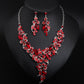 Wedding Jewelry Romantic Clover Leaf Crystal Jewelry Set for Bridal Statement Accessories