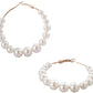 Statement Jewelry Big Heart Pearl Drop Earrings with Zircon in Gold Color