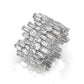 Trendy Jewelry Luxury Irregularity Pave Zircon Ring for Women  in Silver Color