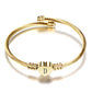 Initial Bracelets For Women with Letter in Gold Color Stainless Steel Heart