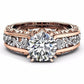Wedding Jewelry Romantic Round Cut Zircon Engagement Ring for Women in Gold Color