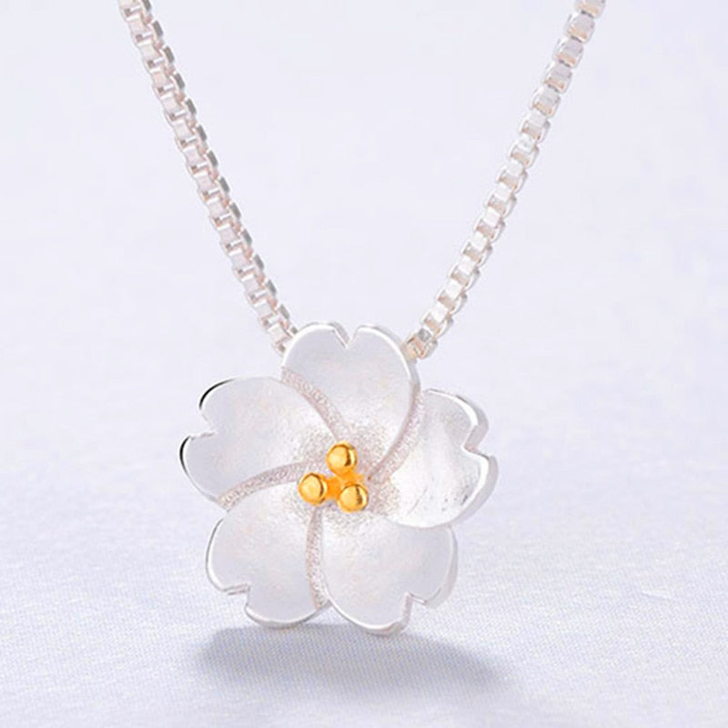 Fashion Jewelry Romantic Sakura Jewelry Set for Her in 925 Sterling Silver