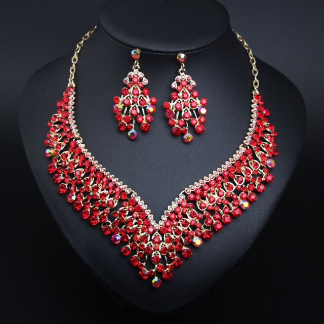 Wedding Jewelry Shining Fashion Crystal Jewelry Set for Bridal Statement Accessories