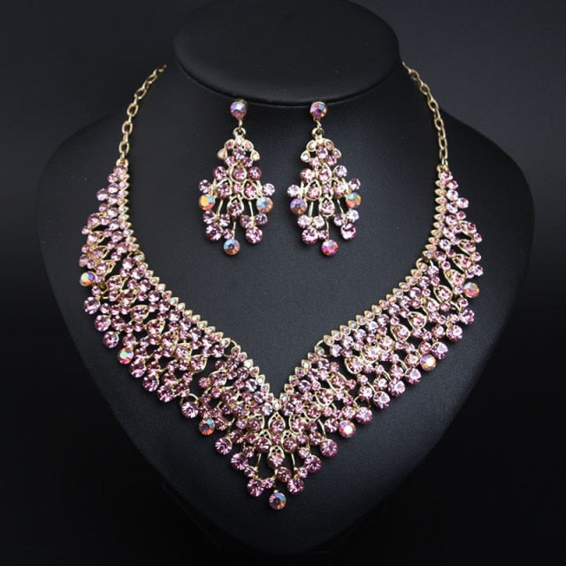 Wedding Jewelry Shining Fashion Crystal Jewelry Set for Bridal Statement Accessories