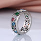 Trendy Jewelry Hollow Out Geometric Stone Rings for Women in Silver Color