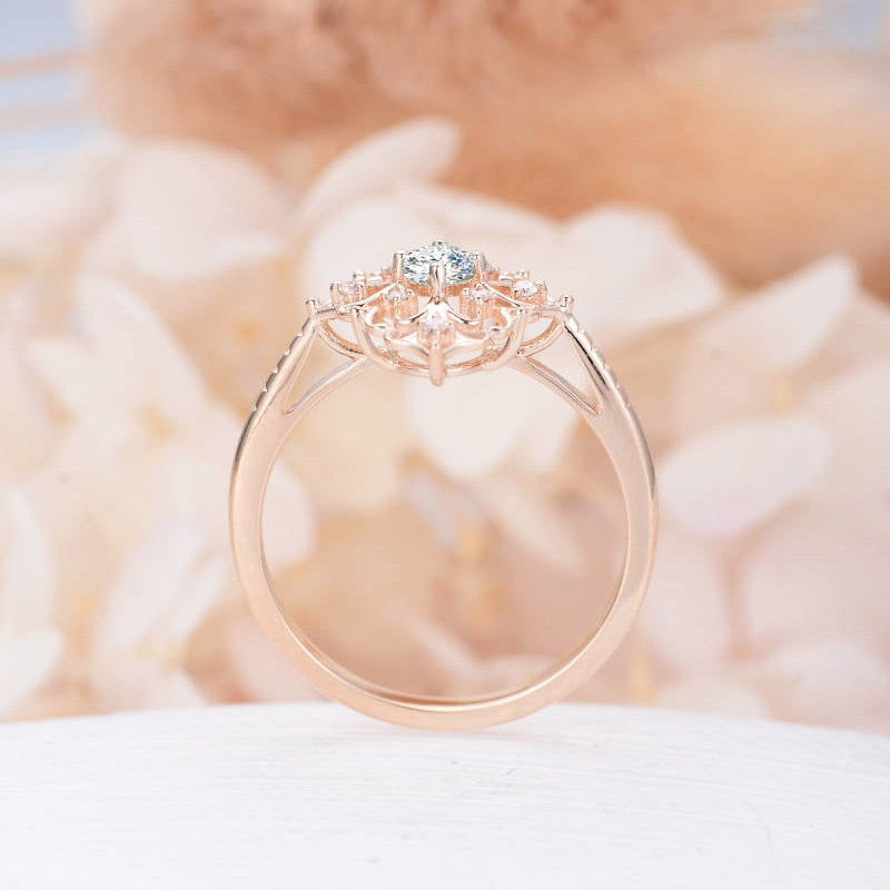 Vintage Jewelry Elegant Vintage Texture Design Cocktail Ring for Women