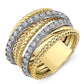 Fashion Jewelry Fancy Cross Twist Puzzle Ring for Women with Zircon in Gold Color