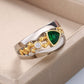 Statement Jewelry Trilliant Cut Gemstones Ring for Women with Zircon in Silver Color