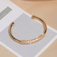 Wedding Jewelry Luxury Crystal Open Bangle Bracelet for Women with Zircon in Gold Color