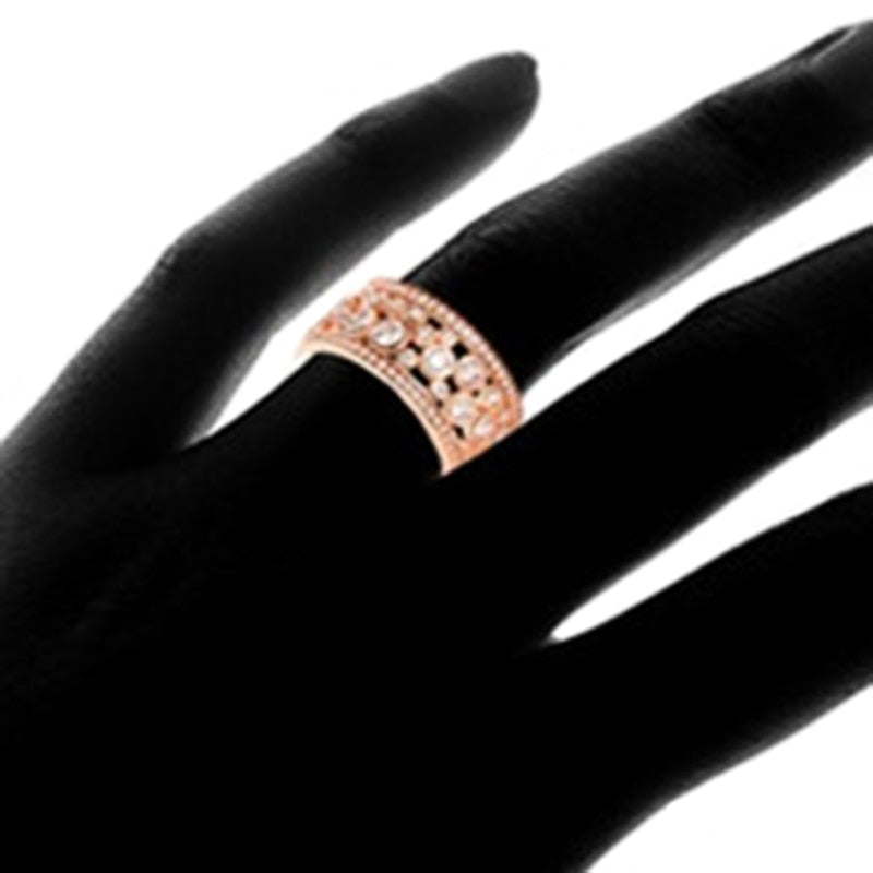 Fashion Jewelry Gorgeous Bright Round Cut CZ Wedding Band Ring for Bridal