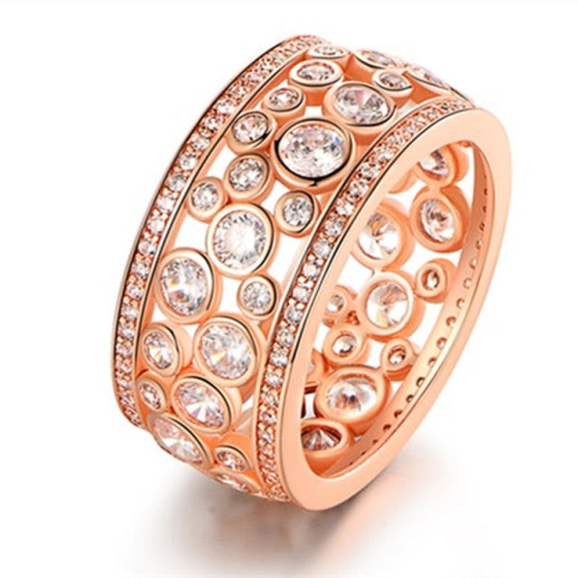 Fashion Jewelry Gorgeous Bright Round Cut CZ Wedding Band Ring for Bridal