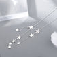 Simple Stars Pendant Tassel Chain Necklace for Women in 925 Sterling Silver