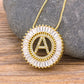 Micro Pave CZ Necklace with Initial A-z for Women and Men in Gold Color