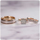 Gorgeous 3Pcs/Set Engagement Rings for Women with Zircon in Silver Color