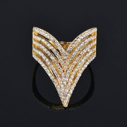 Fashion Jewelry Geometric Micro Pave Invert Triangle Cubic Zircon Fashion Ring