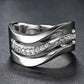 Fashion Jewelry Contracted Office Lady Puzzle Ring for Women  in Silver Color
