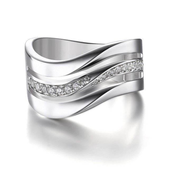 Fashion Jewelry Contracted Office Lady Puzzle Ring for Women  in Silver Color