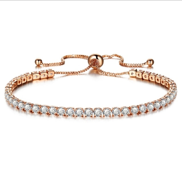 Luxury Cubic Zirconia Tennis Bracelets For Women in Gold Silver Color