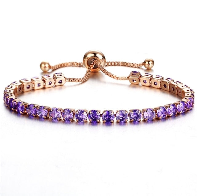 Luxury Cubic Zirconia Tennis Bracelets For Women in Gold Silver Color