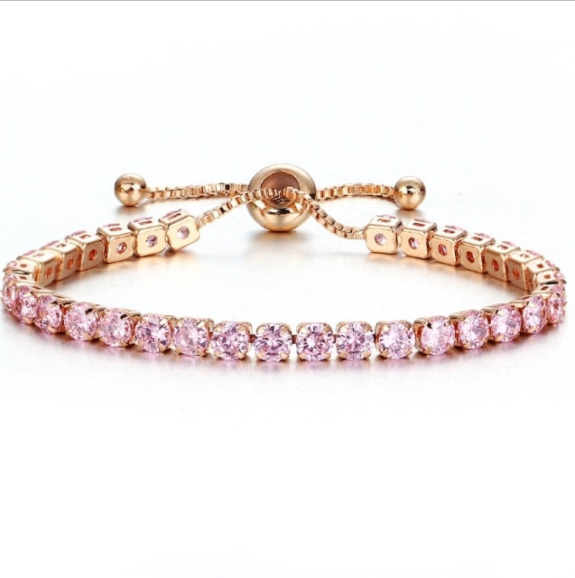 Luxury Cubic Zirconia Tennis Bracelets For Women in Gold Silver Color