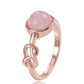 Fashion Jewelry Simple Pink Stone Solitaire Rings for Women in Silver Color