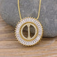Micro Pave CZ Necklace with Initial A-z for Women and Men in Gold Color