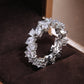 Wedding Jewelry Romantic Shiny Marquise Cut Cubic Zircon Bridal Set Ring
