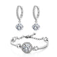 Wedding Jewelry Classic Silver Color Round Cut Crystal Jewelry Set for Bridal