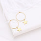 Stainless Steel Jewelry Star Dangle Earrings For Women in Gold Color and Silver Color