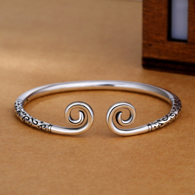 Fashion Jewelry Open Cuff Bangle Bracelet for Women in 925 Sterling Silver