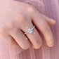 Luxury Jewelry Dainty Oval Cut Zircon Engagement Ring for Women in Silver Color