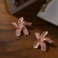 Statement Jewelry Exaggerated Gold Color Flower Metal Stud Earrings for Women