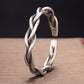 Vintage Jewelry Three-strand Twist Bangle Bracelet for Women in 925 Sterling Silver