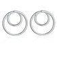 Fashion Jewelry Hot Silver Color Circle Zircon Drop Earrings for Women