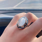 Vintage Jewelry Oval Opal Rings for Women with Zircon in Gold Color