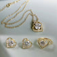 Trendy Jewelry Round Cut Crystal Jewelry Set for a Friend with Zircon in Gold Color